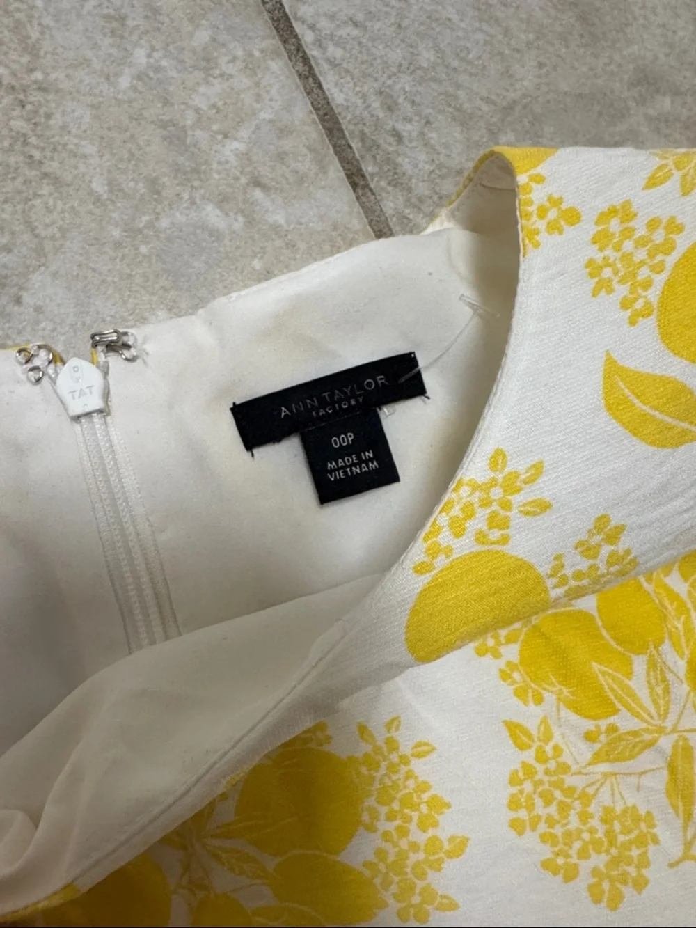 Ann Taylor White Dress with Yellow Floral Print - Picture 2 of 6